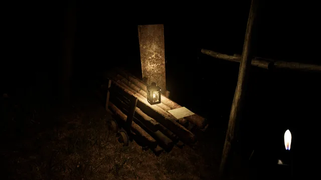 Pombero: The Lord of the Night — vela sobre una mesa de madera