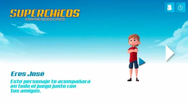 Superchicos — presentación de José junto al título del juego